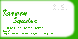 karmen sandor business card