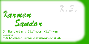 karmen sandor business card